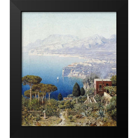 Costa Sorrentina Black Modern Wood Framed Art Print by Berninger, Edmund