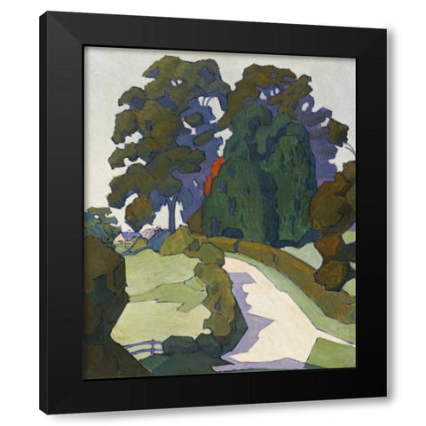 Weeping Ash Black Modern Wood Framed Art Print with Double Matting by Bevan, Robert