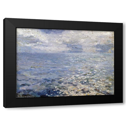 A Study of Sun On The Sea Black Modern Wood Framed Art Print by Boggio, Emilio