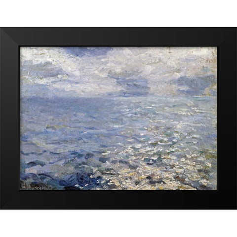 A Study of Sun On The Sea Black Modern Wood Framed Art Print by Boggio, Emilio