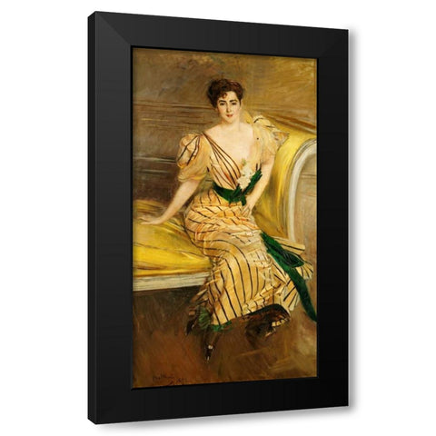 Portrait of Madame Josephina Alvear De Errazuriz Black Modern Wood Framed Art Print by Boldini, Giovanni