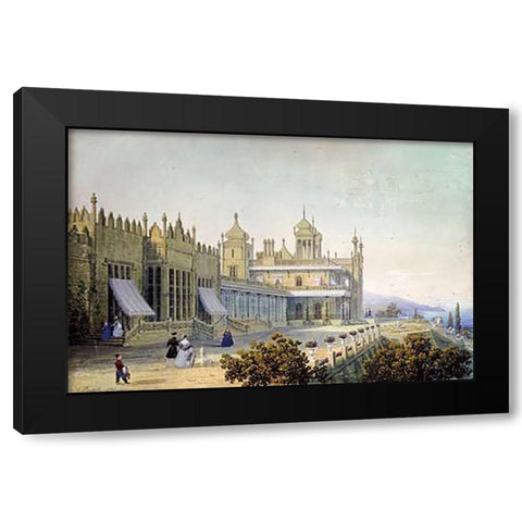 Vorontsov Palace at Alupka, Yalta, Crimea Black Modern Wood Framed Art Print with Double Matting by Bossoli, Carlo