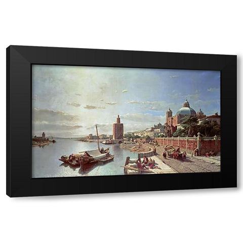 Seville Black Modern Wood Framed Art Print by Bossuet, Francois Antoine