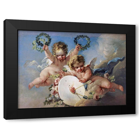 La Cible DAmour - Love Target Black Modern Wood Framed Art Print by Boucher, Francois