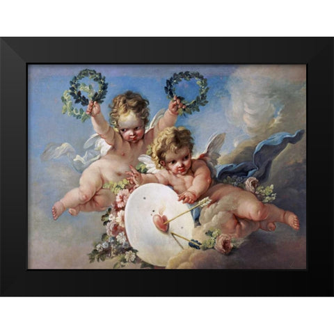 La Cible DAmour - Love Target Black Modern Wood Framed Art Print by Boucher, Francois