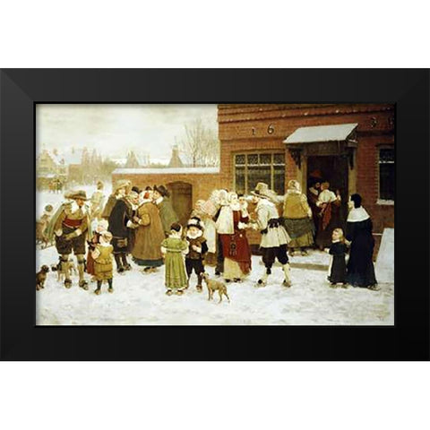 New Years Day, New Amsterdam Black Modern Wood Framed Art Print by Boughton, George Henry
