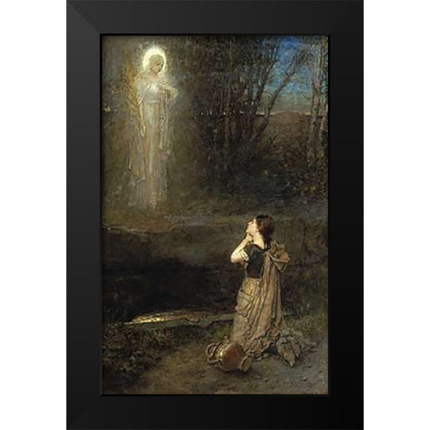 The Vision at The Martyrs Well Black Modern Wood Framed Art Print by Boughton, George Henry