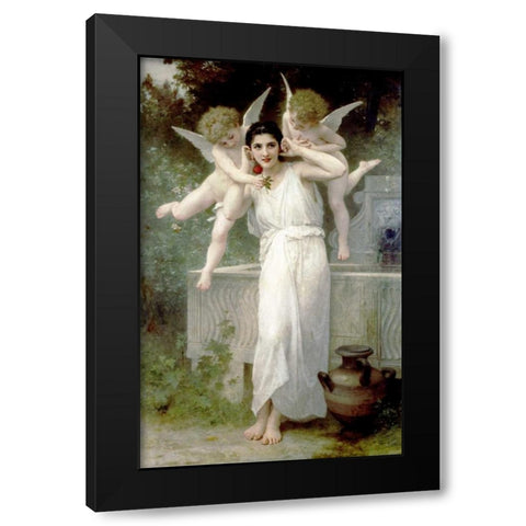 LInnocence Black Modern Wood Framed Art Print by Bouguereau, William-Adolphe