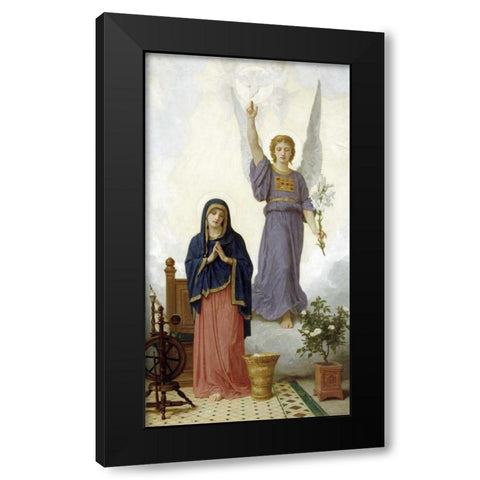 The Annunciation Black Modern Wood Framed Art Print with Double Matting by Bouguereau, William-Adolphe