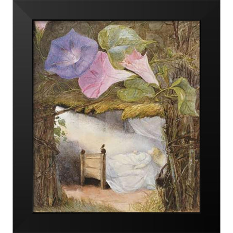 In The Hut There Was Only a Bed Black Modern Wood Framed Art Print by Boyle, Eleanor Vere