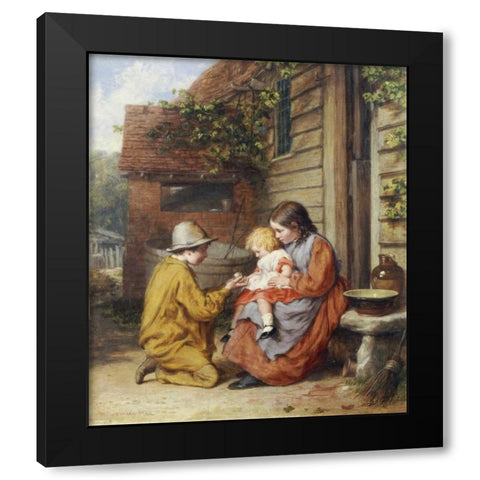 The Present Black Modern Wood Framed Art Print with Double Matting by Bromley, William