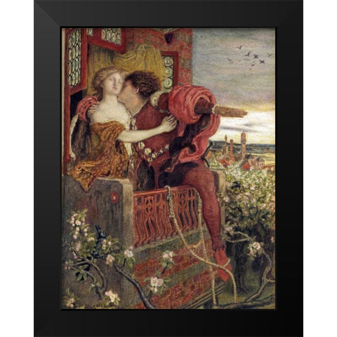 Romeo and Juliet Black Modern Wood Framed Art Print by Brown, Ford Maddox