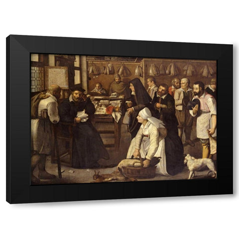 A Tax Office Black Modern Wood Framed Art Print by Bruegel, Pieter the Elder