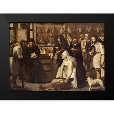 A Tax Office Black Modern Wood Framed Art Print by Bruegel, Pieter the Elder