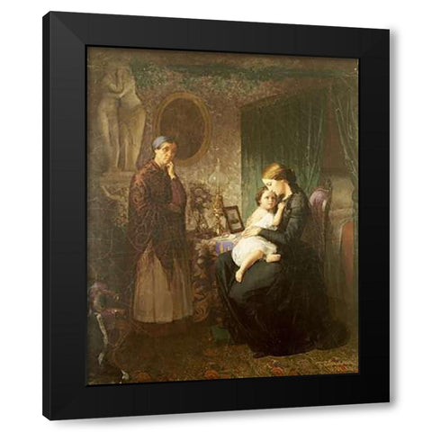 Motherly Love Black Modern Wood Framed Art Print by Bubkovskii, G.