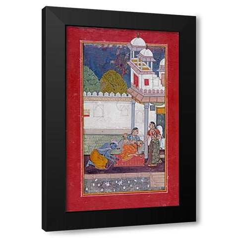Ramakali Ragini Black Modern Wood Framed Art Print with Double Matting by Bundi
