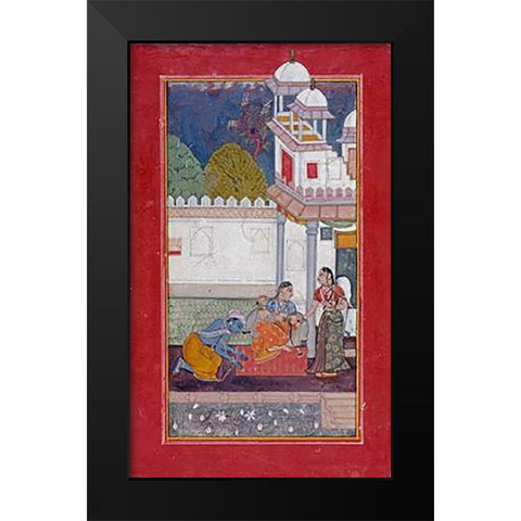 Ramakali Ragini Black Modern Wood Framed Art Print by Bundi
