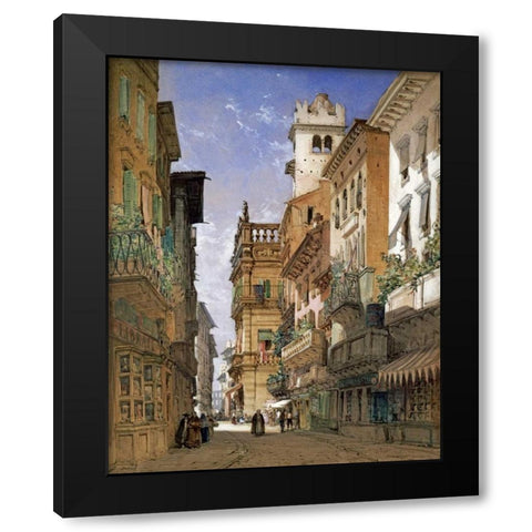 Verona Black Modern Wood Framed Art Print by Callow, William