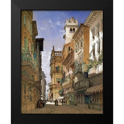 Verona Black Modern Wood Framed Art Print by Callow, William