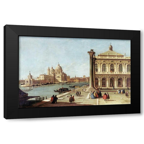 Entrance To Grand Canal, Venice Black Modern Wood Framed Art Print with Double Matting by Canal, Giovanni Antonio