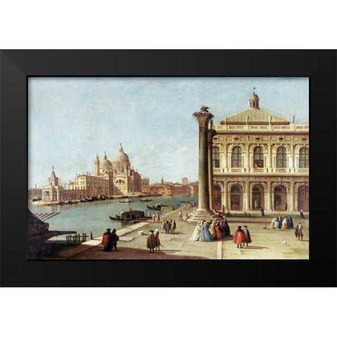 Entrance To Grand Canal, Venice Black Modern Wood Framed Art Print by Canal, Giovanni Antonio