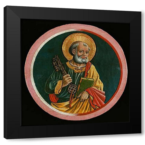 Saint Peter Black Modern Wood Framed Art Print by Caporali, Bartolomeo