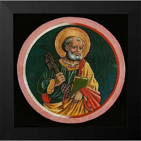 Saint Peter Black Modern Wood Framed Art Print by Caporali, Bartolomeo