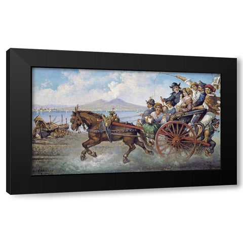 The Crowded Chariot Black Modern Wood Framed Art Print by Carelli, Consalve