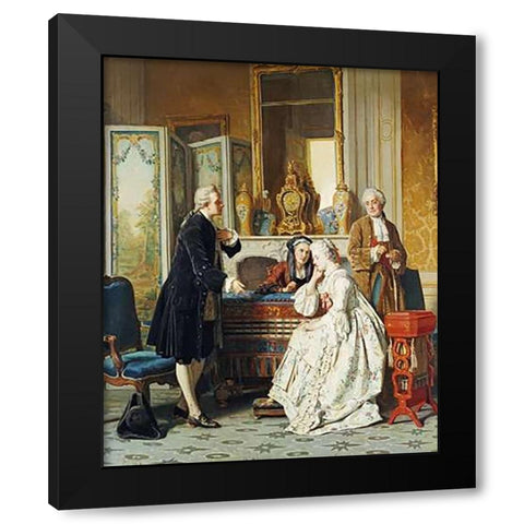The Suitor Black Modern Wood Framed Art Print with Double Matting by Carolus, Jean