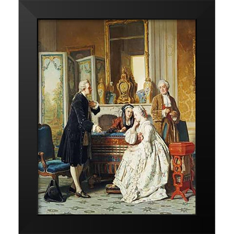 The Suitor Black Modern Wood Framed Art Print by Carolus, Jean