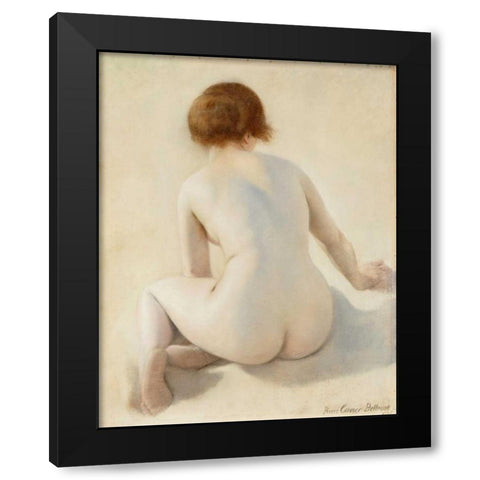 A Nude Black Modern Wood Framed Art Print by Carrier-Belleuse, Pierre