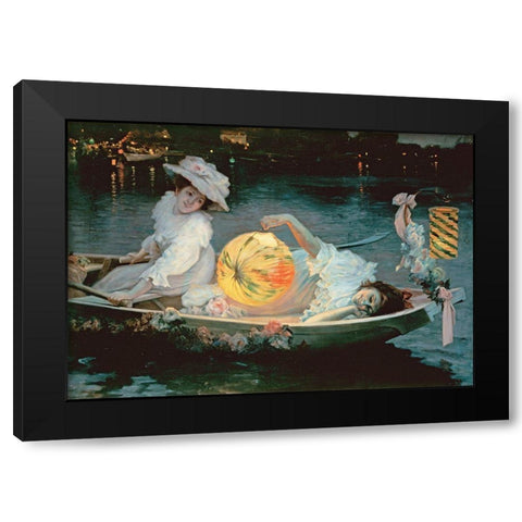 Midsummers Eve Black Modern Wood Framed Art Print with Double Matting by Checa y Sanz, Ulpiano