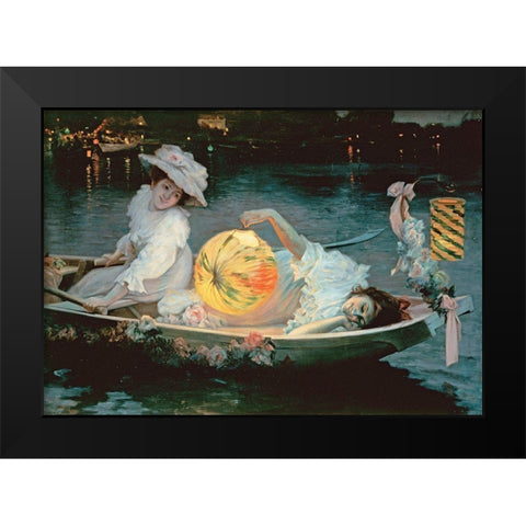 Midsummers Eve Black Modern Wood Framed Art Print by Checa y Sanz, Ulpiano