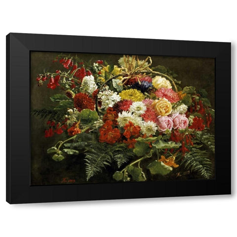 A Summer Bouquet Black Modern Wood Framed Art Print by Christensen, Anthonie Eleonore