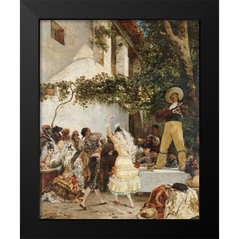 The Spanish Dancers Black Modern Wood Framed Art Print by Clarin, Georges Jules Victor