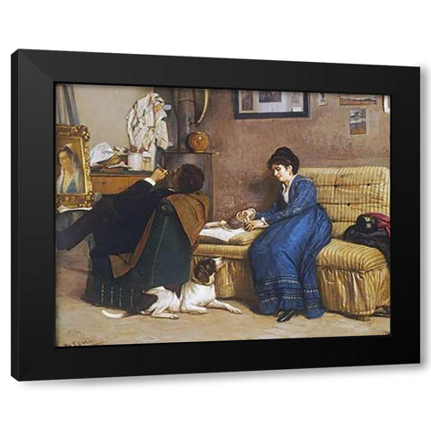 In The Studio Black Modern Wood Framed Art Print by Costa, Giovanni