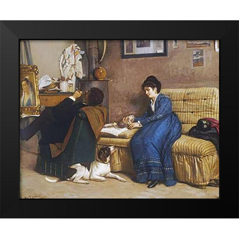 In The Studio Black Modern Wood Framed Art Print by Costa, Giovanni