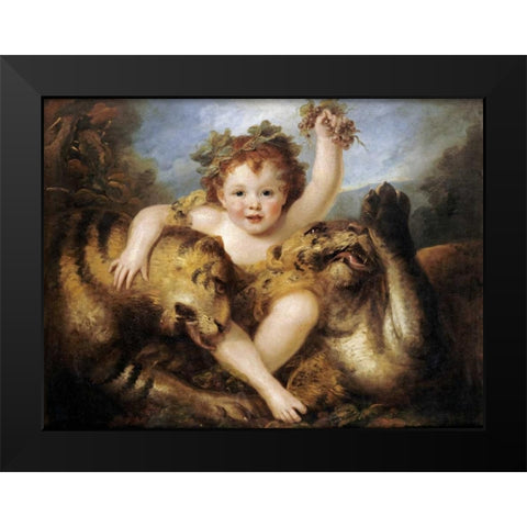The Infant Bacchus Black Modern Wood Framed Art Print by Cosway, Maria