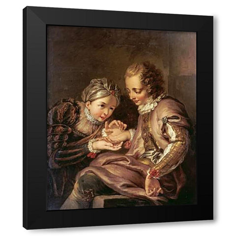 The Fortune Teller Black Modern Wood Framed Art Print by Coypel, Charles
