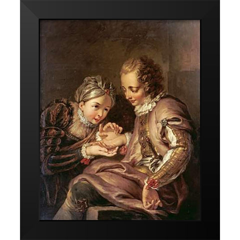 The Fortune Teller Black Modern Wood Framed Art Print by Coypel, Charles