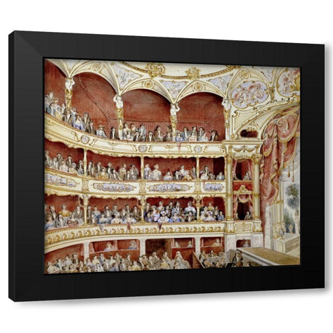 St. Jamess Theatre Black Modern Wood Framed Art Print with Double Matting by Crace, John Gregory