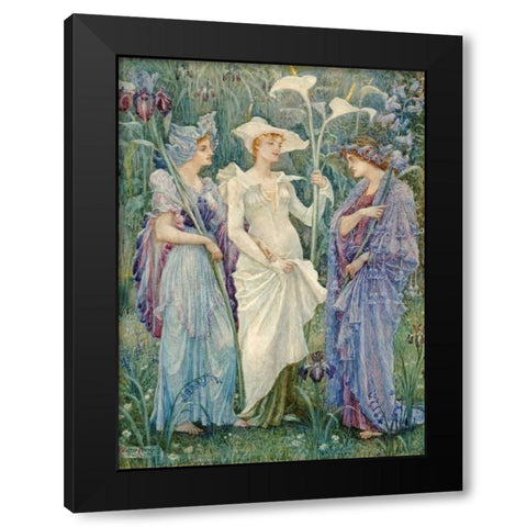 Ensigns of Spring Black Modern Wood Framed Art Print by Crane, Walter