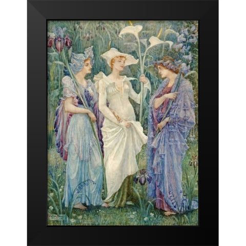 Ensigns of Spring Black Modern Wood Framed Art Print by Crane, Walter