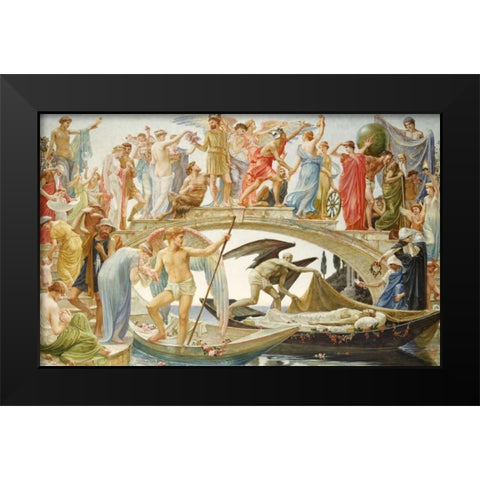 The Bridge of Life Black Modern Wood Framed Art Print by Crane, Walter