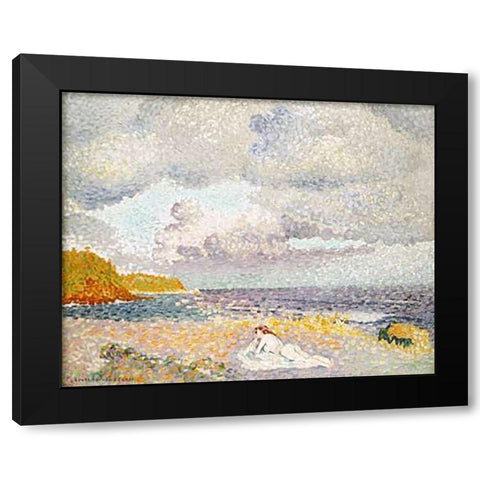 Before The Thunderstorm (The Bather) Black Modern Wood Framed Art Print by Cross, Henri Edmond