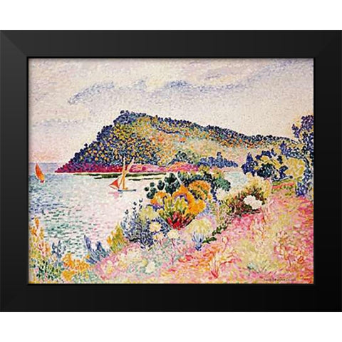 The Black Cape, Pramousquier Bay Black Modern Wood Framed Art Print by Cross, Henri-Edmond