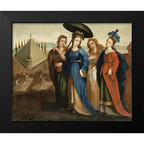 The Mausoleum of Halicarnassus Black Modern Wood Framed Art Print by School, Cuzco