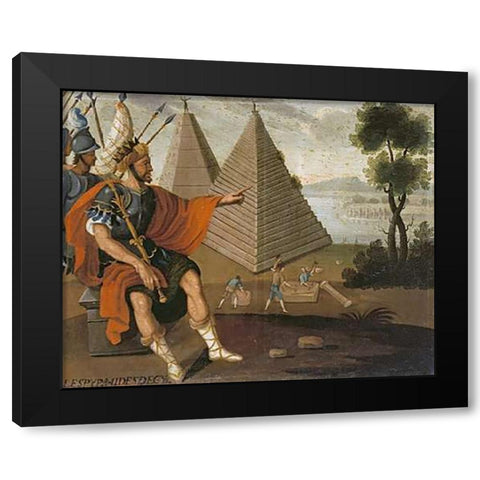 The Pyramids of Egypt Black Modern Wood Framed Art Print by School, Cuzco
