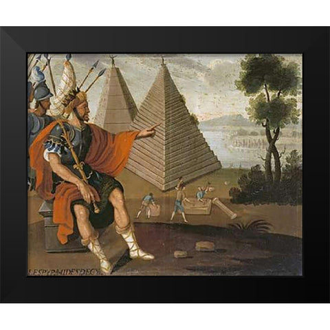 The Pyramids of Egypt Black Modern Wood Framed Art Print by School, Cuzco