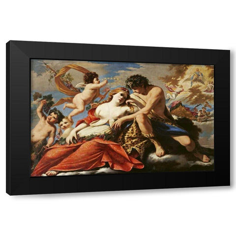 Bacchus and Ariadne Black Modern Wood Framed Art Print with Double Matting by Dameret, Luca